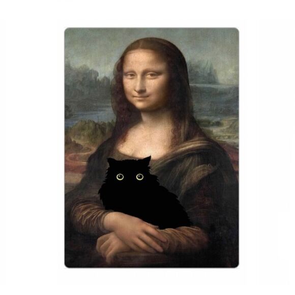 Mona Lisa Black Cat Magnet - Picture 1 of 4